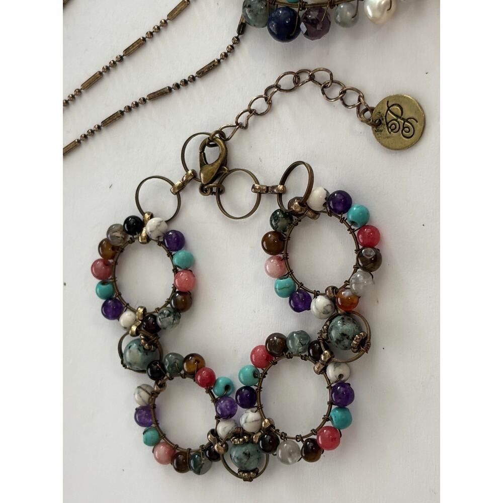 Plunder Brand Jewelry Necklace Bracelet Beaded Natural Stones Boho Cottagecore - Picture 3 of 4